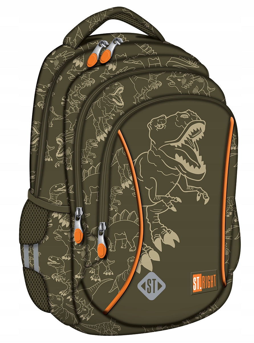 3-CHAMBER SCHOOL BACKPACK FOR BOY DINOSAUR ANIMAL MAYAN
