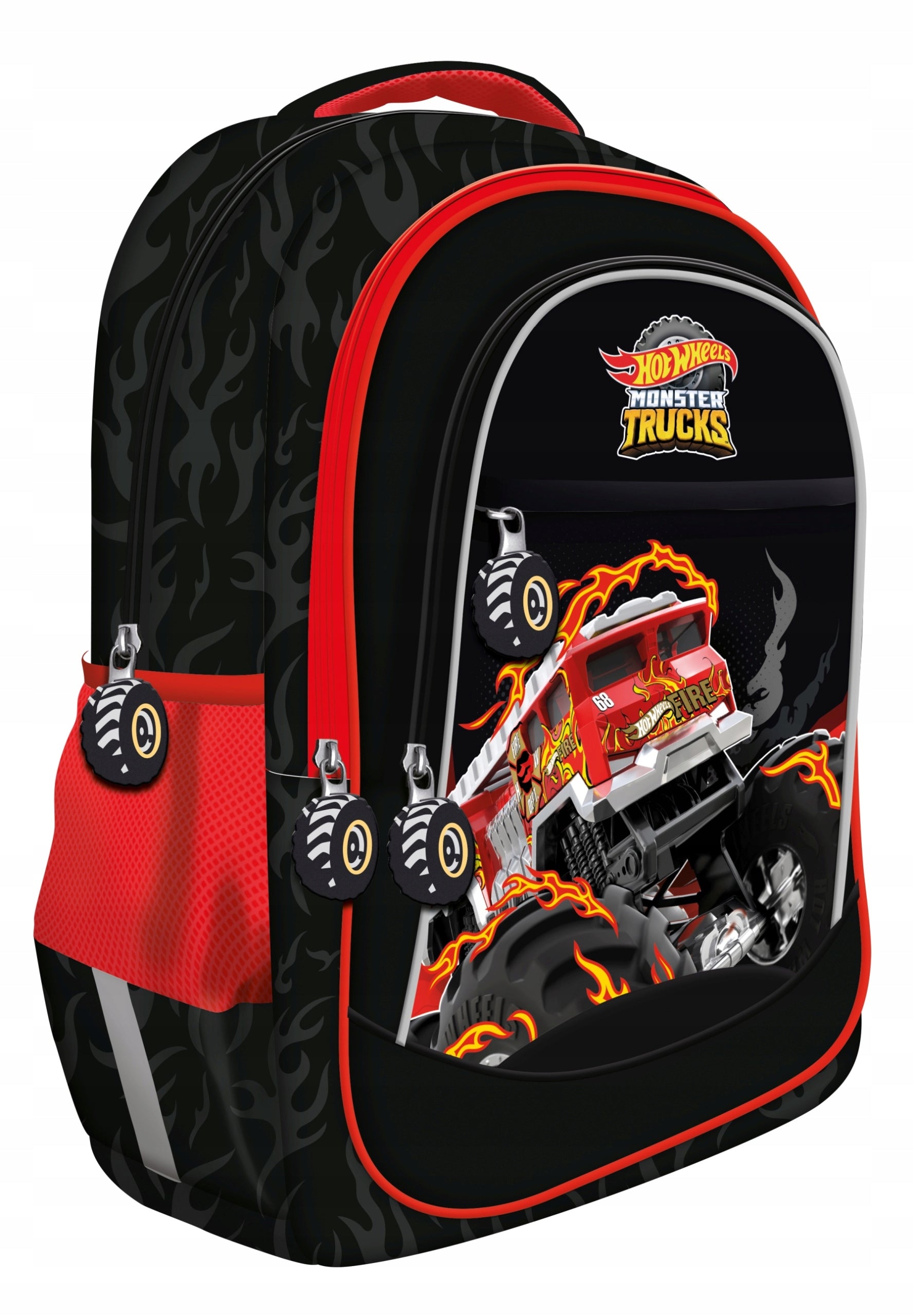 3-CHAMBER SCHOOL BACKPACK FOR BOY HOT WHEELS CARS ST.MAJEWSKI