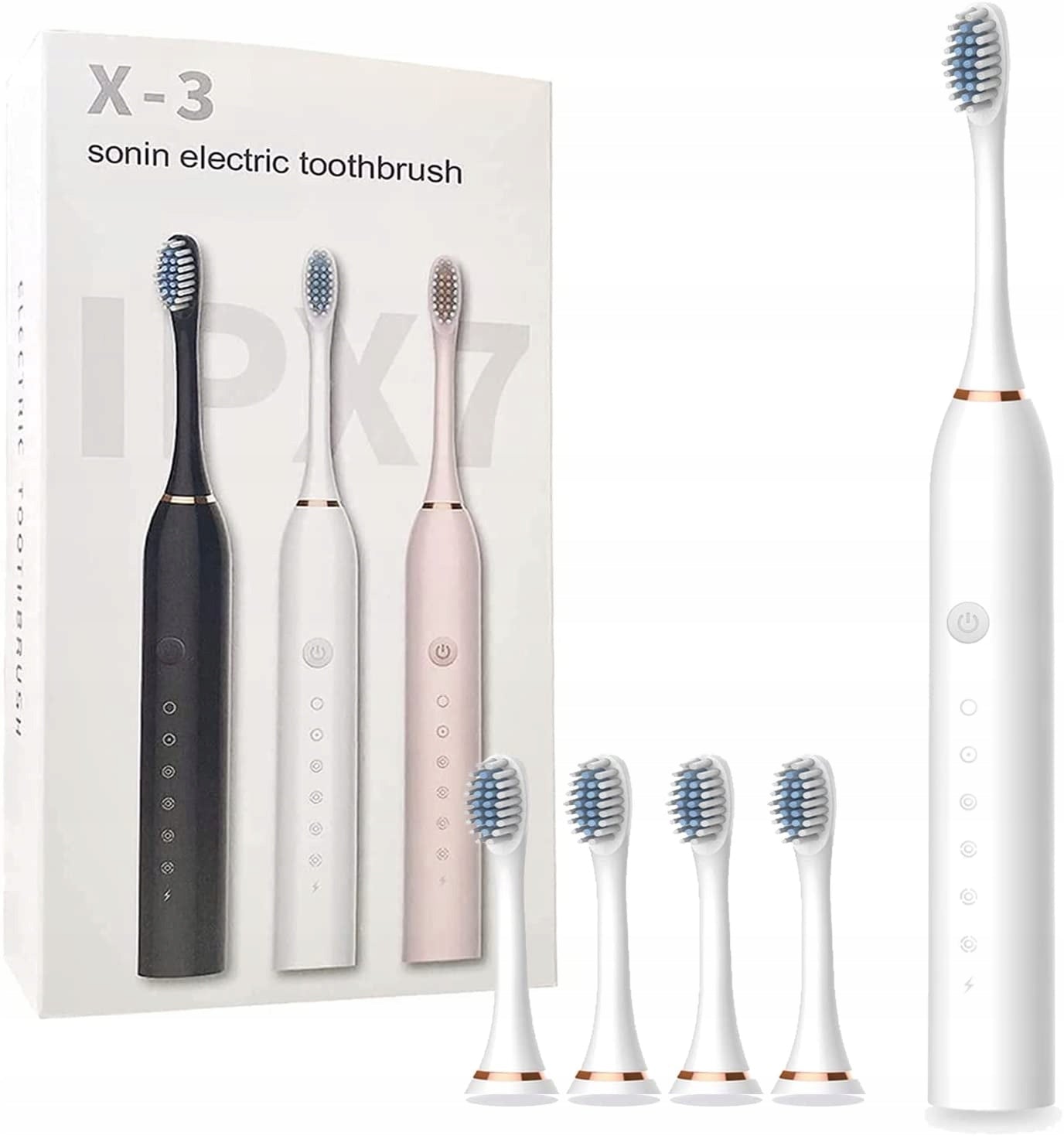 3 COLORS ELECTRIC SONIC TOOTHBRUSH + 3 TIPS + CHARGER Brand R2