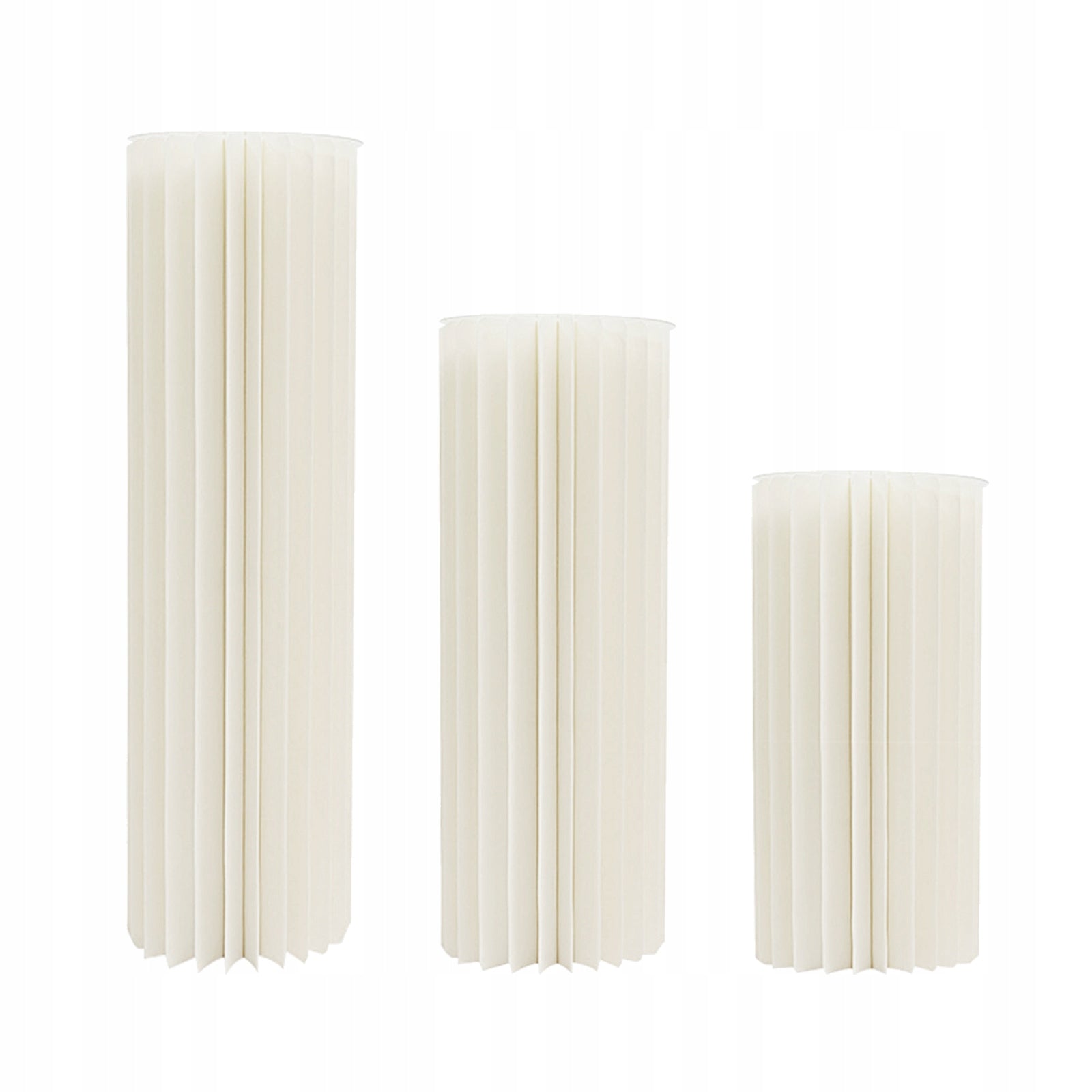 3 Cardboard Cylinder Stand 60/80/100cm PVC Wedding Floral Decor