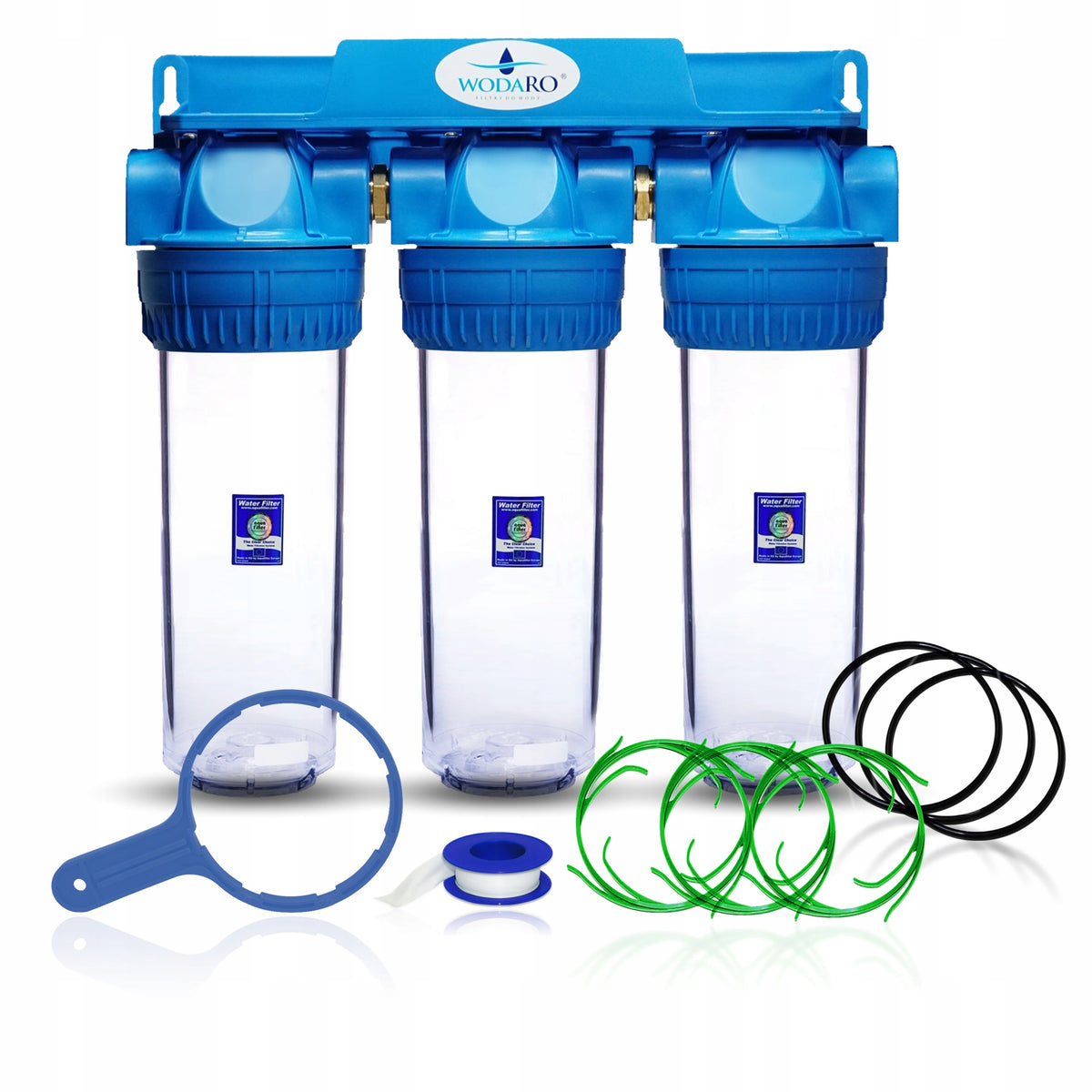 3 Degree In-line Water Filter for Whole House 1'' Triple Water Filter 1 INCH