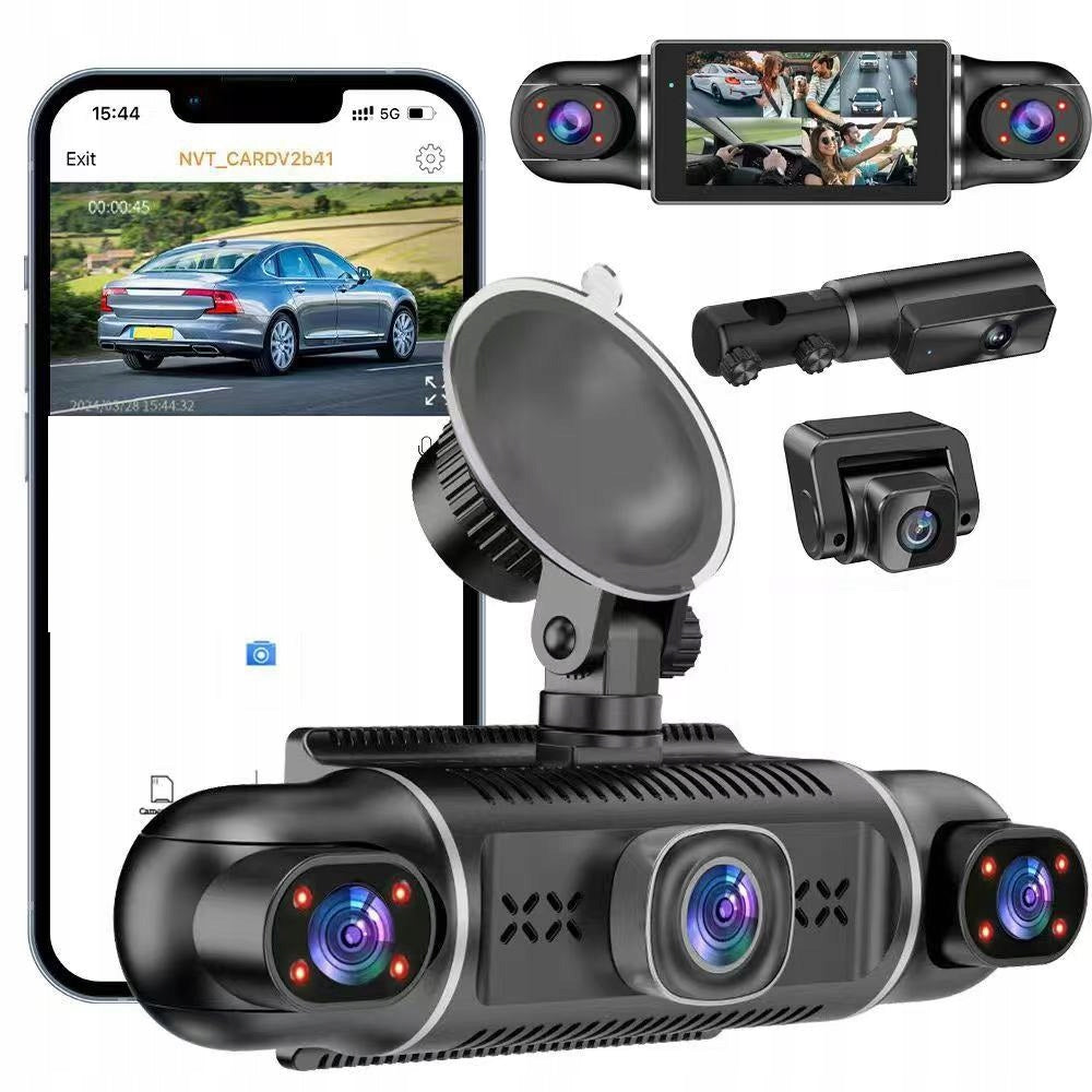 3" FullHD Car Camera 5 Lenses Front+Rear+Side GPS WiFi