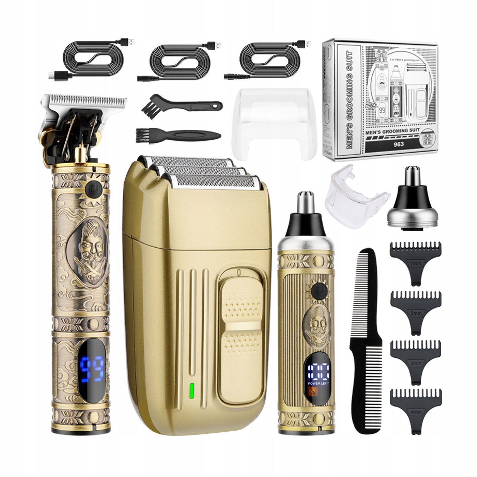 3-IN-1 HAIR CLIPPER PROFESSIONAL CORDLESS LCD SHADING NOSE TRIMMER SHAVER Brand no brand