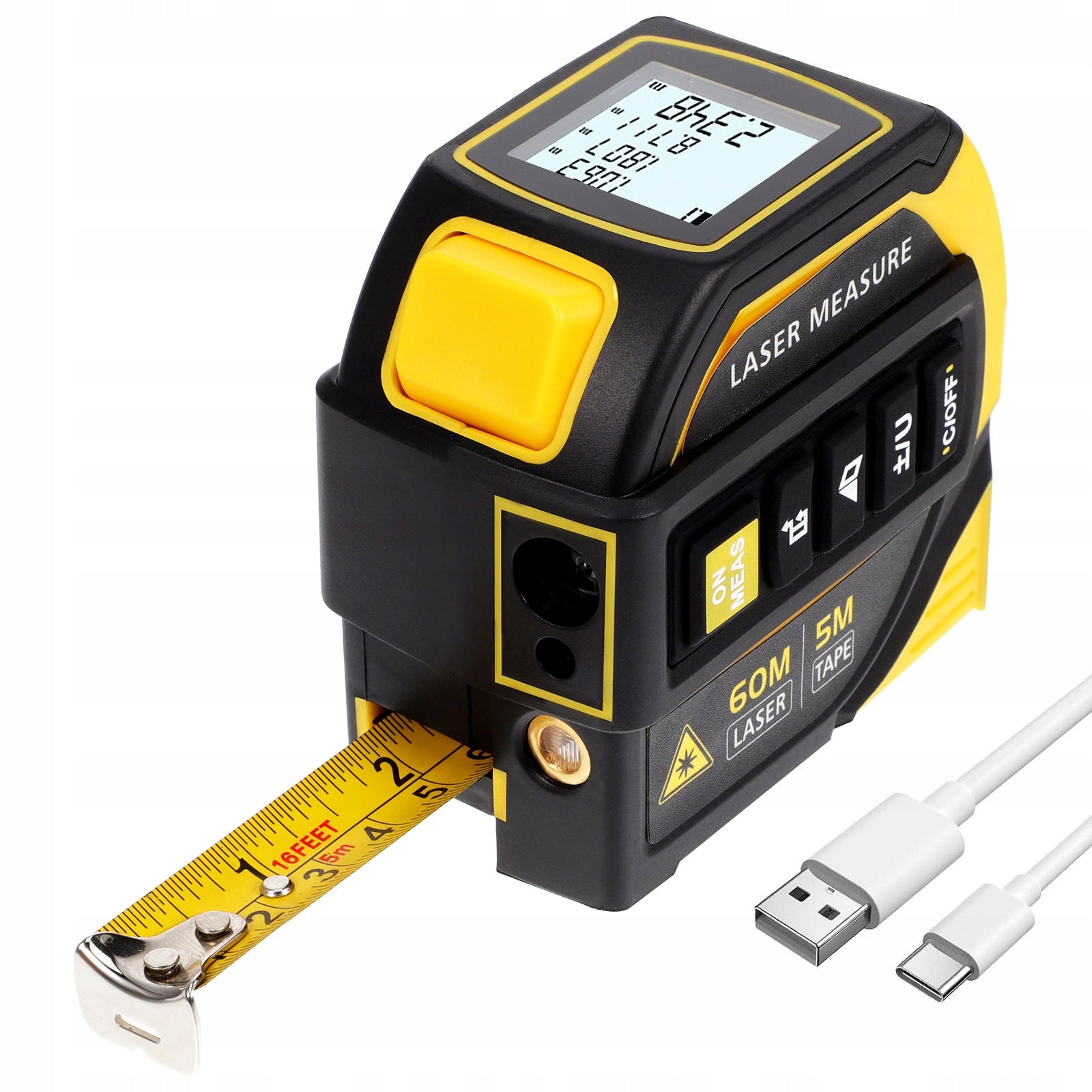 3-IN-1 LASER TAPE MEASURE LASER TAPE BACKLIT DISPLAY DURABLE ABS CASE Manufacturer code FENGYUNHANG