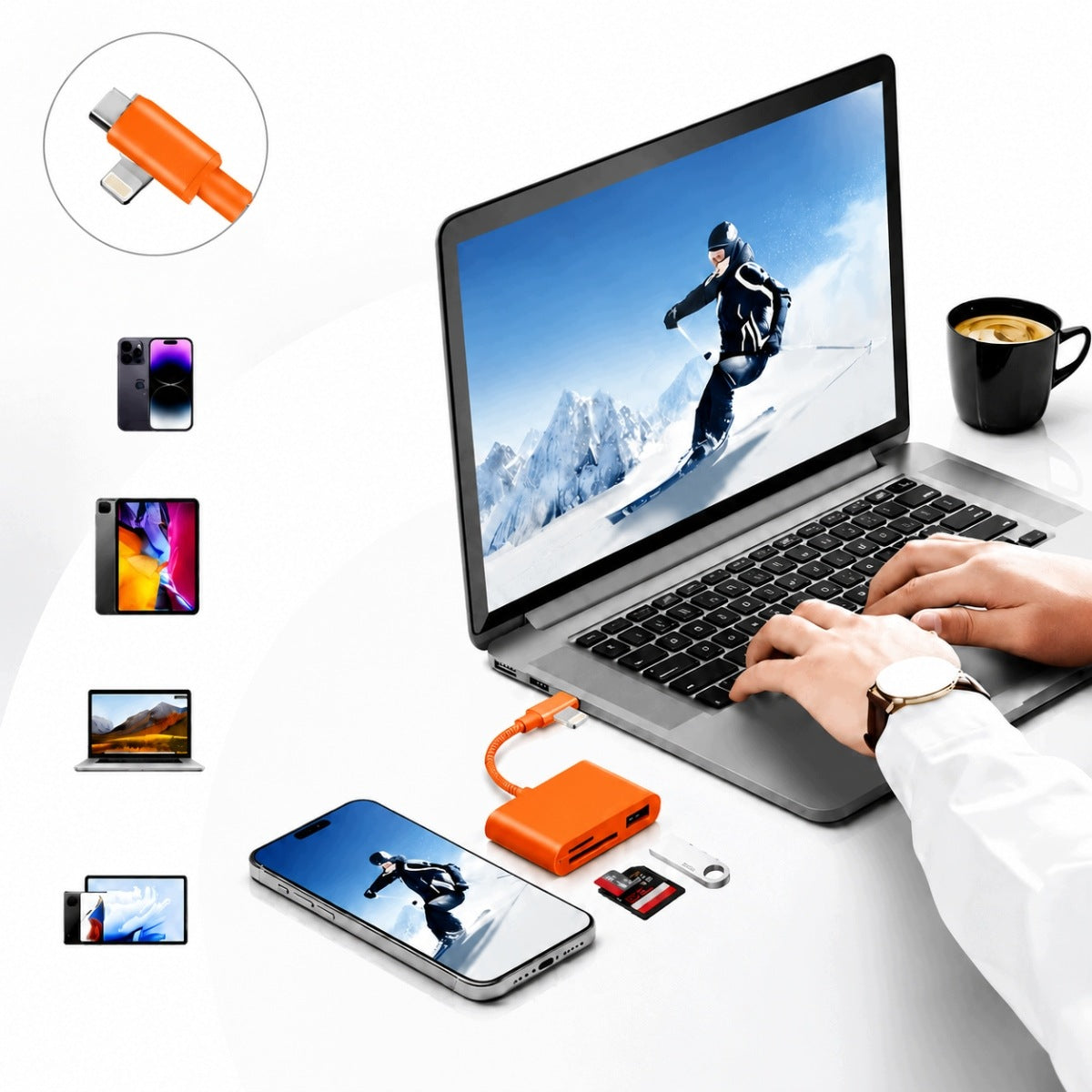 3-IN-1 SD CARD READER (SD/MICROSD) + USB-A 2.0 480 MB/S Manufacturer code 4059227779981