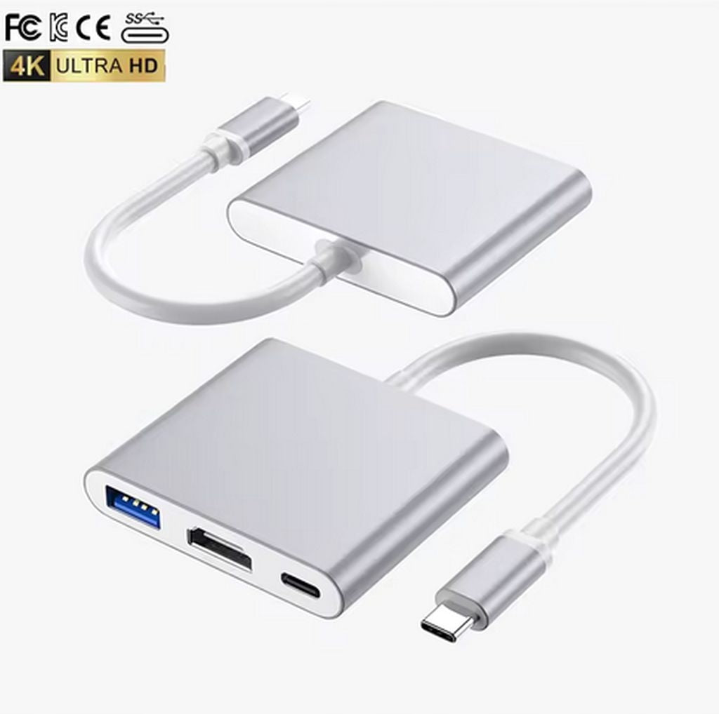 3-IN-1 USB-C HUB ADAPTER - HDMI 4K USB 3.0 PD DOCKING STATION Packaging status original