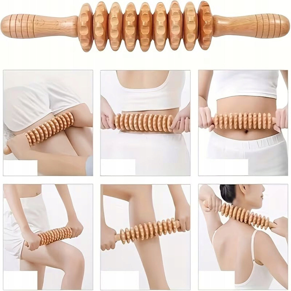 3 MASSAGE ROLLER WOODEN ROLLER BODY MASSAGES ANTI-CELLULITE PROFILED Medical device no
