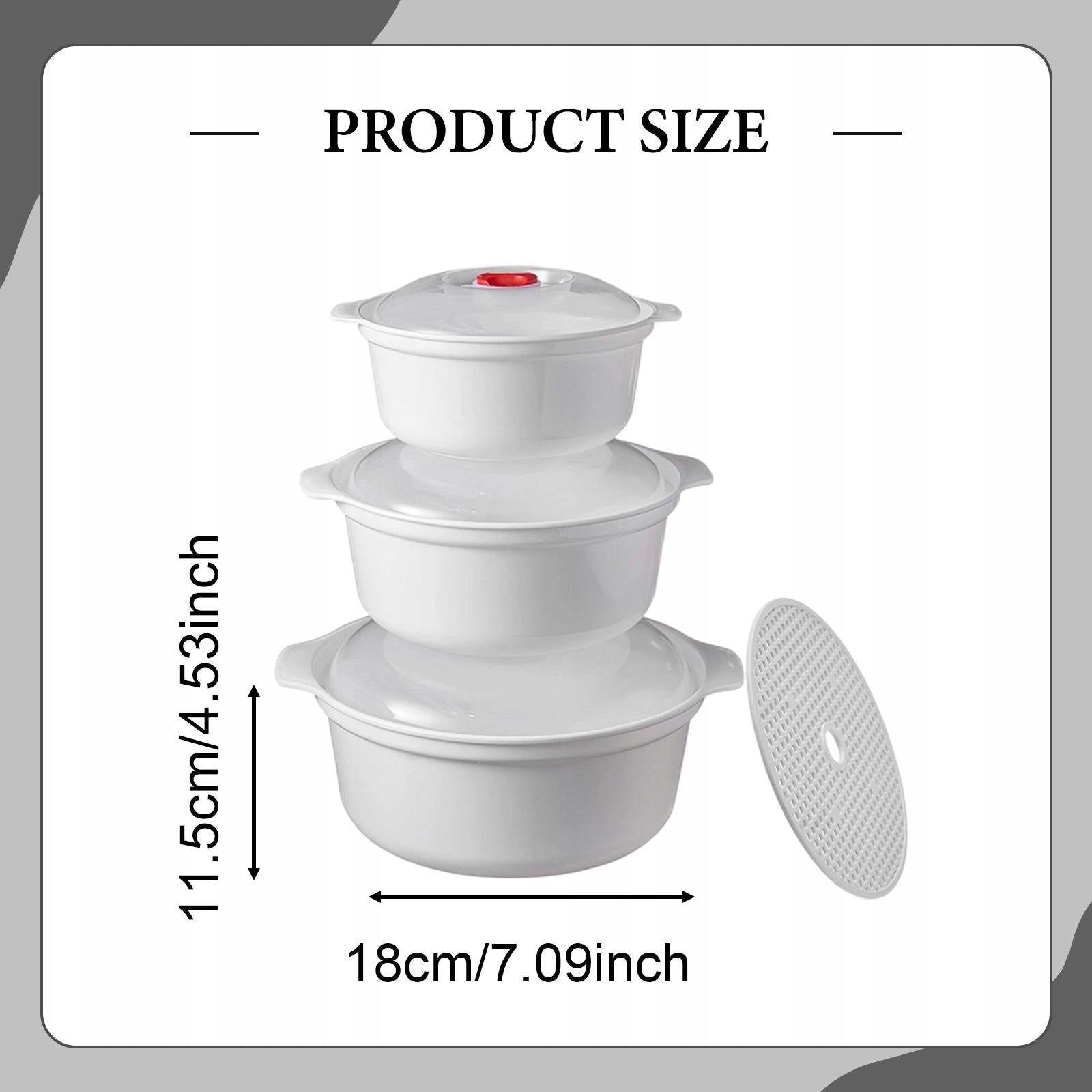 3 Microwave Bowls with Lids, Soup Bowls, Cereal Bowls, Multi purpose Packaging status original