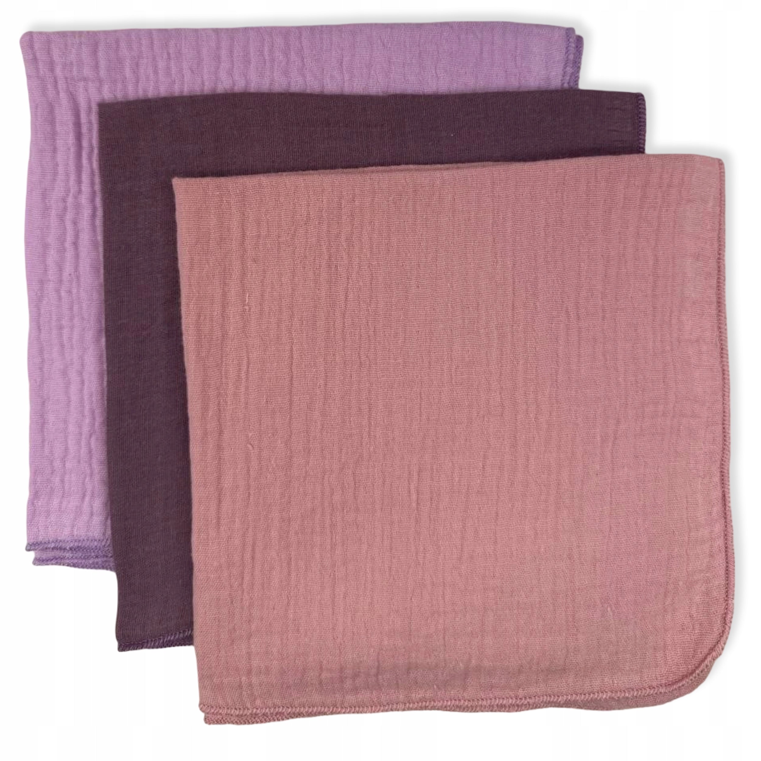 3-PACK MINI DIAPERS MUSLIN 38x38 Cloth POWDER, PLUM, LILA Packaging status original