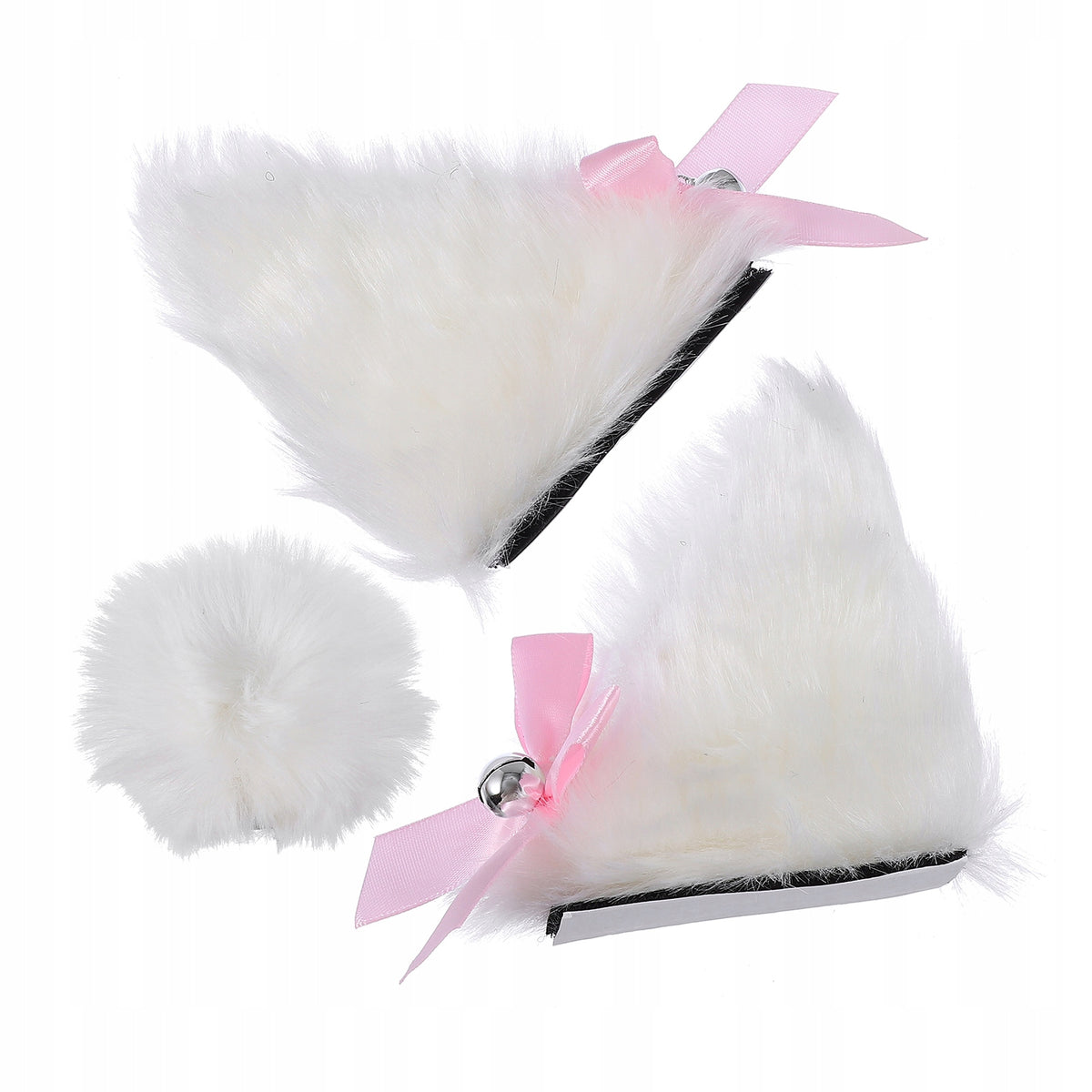 3 PACK MOTORCYCLE HELMET DECORATION - WHITE PLUSH CAT EARS Manufacturer no brand