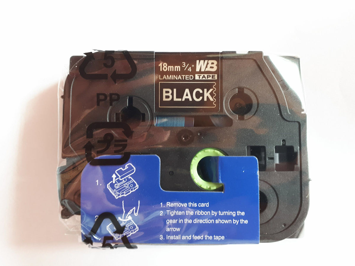3 PCS BROTHER TAPES TZe-344 18mm GOLD/BLACK Manufacturer Aimotech