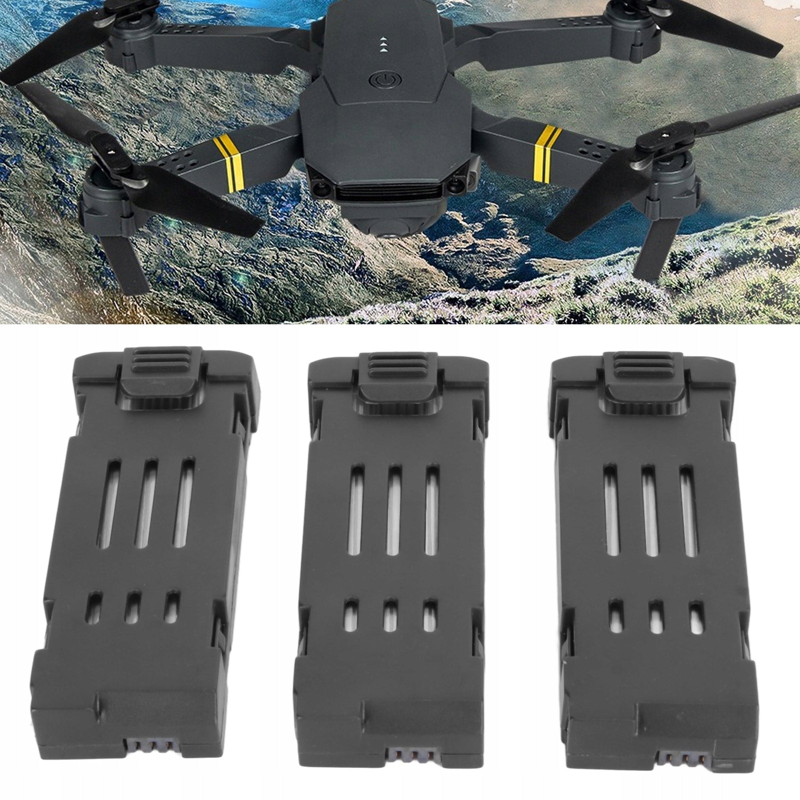 3 PCS RECHARGEABLE LITHIUM BATTERY FOR DRONE 1800MAH 3.7V TO E58 E68 JY109 Packaging status original