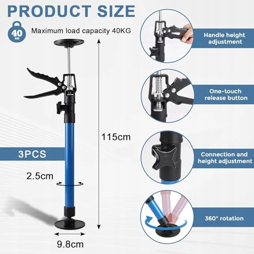 3 PCS TELESCOPIC CEILING HOLDER for home gift included new Model B0F1T678P6