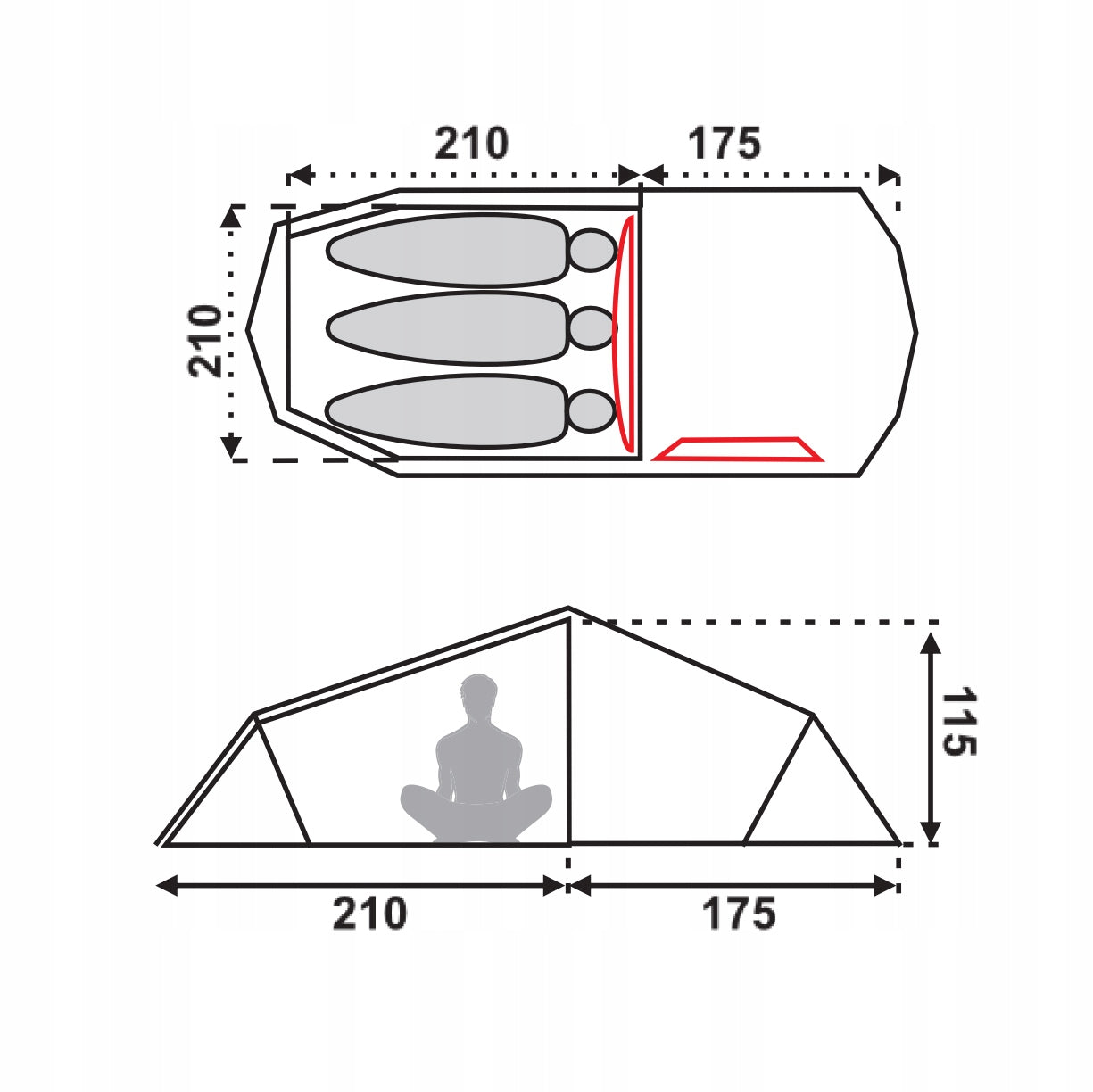 3-PERSON TENT FJORD NANSEN CORSICA III COMPACT | | 5,1kg | 3000mm Model PROFESJONALNY NAMIOT 3 OSOBOWY FJORD NANSEN