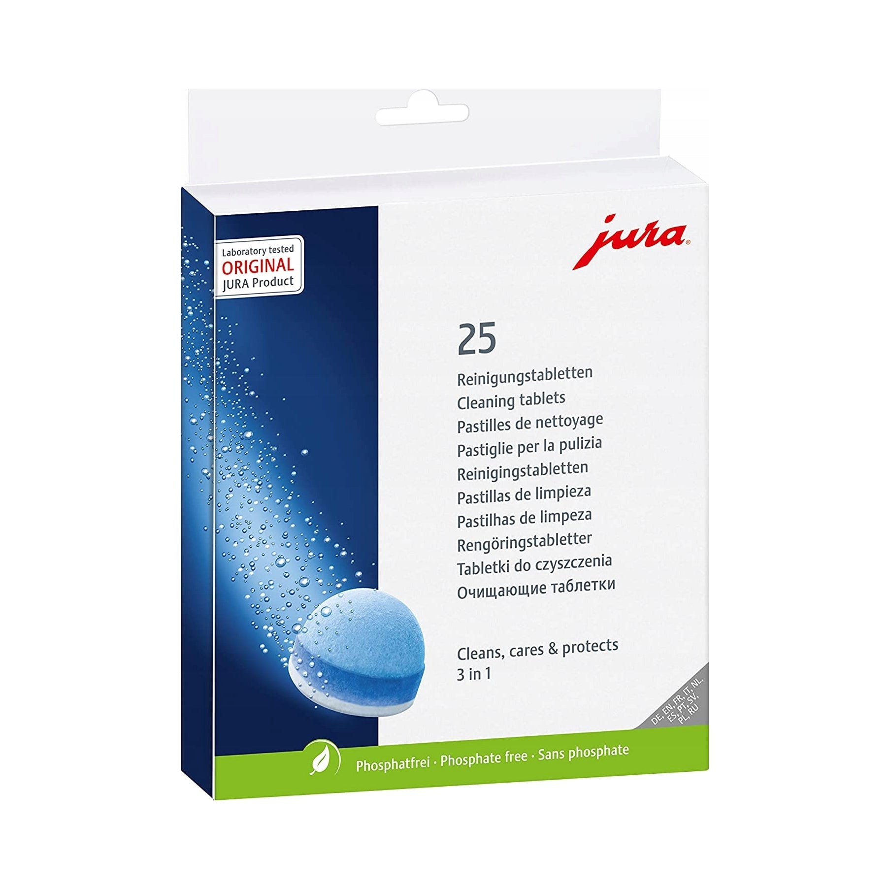 3-PHASE CLEANING TABLETS FOR CLEANING MACHINE JURA 25 PCS x 2 op Brand Jura
