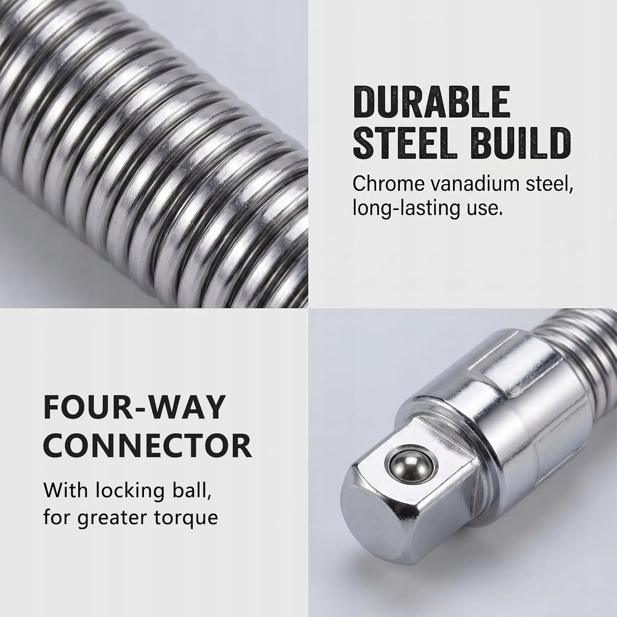 3 PIECE STEEL RATCHET BALL SOCKET EXTENSION KIT Manufacturer code 0610934496819