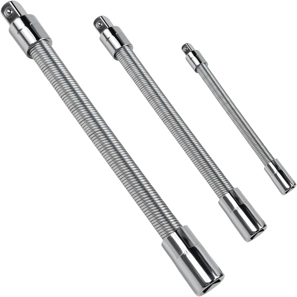3 PIECE STEEL RATCHET BALL SOCKET EXTENSION KIT