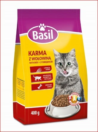 3 PIECES - BASIL CAT 400G BEEF BAG