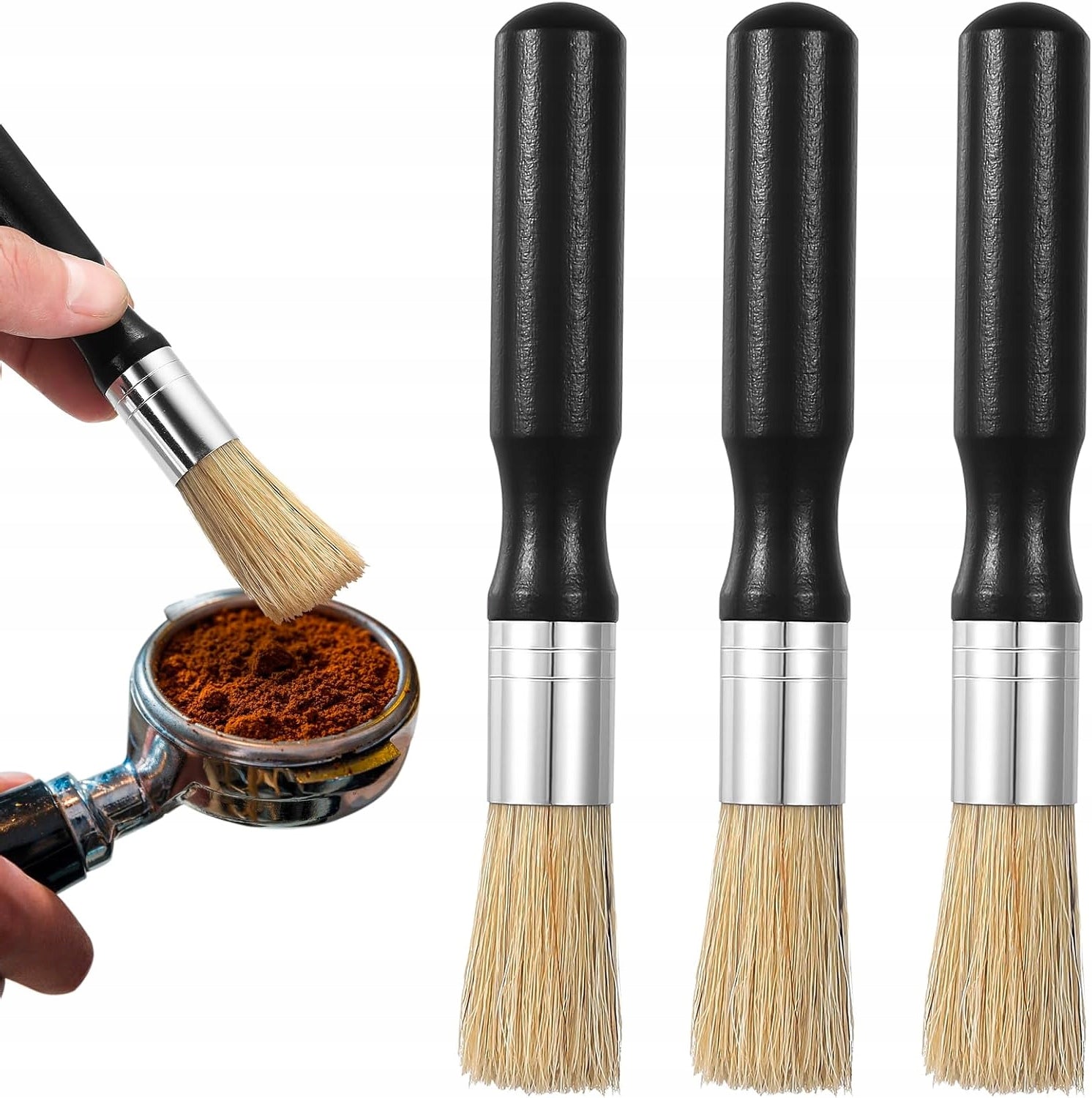 3 PIECES OF BARISTA BRUSHES FOR ESPRESSO CLEANING BRUSH MACHINE