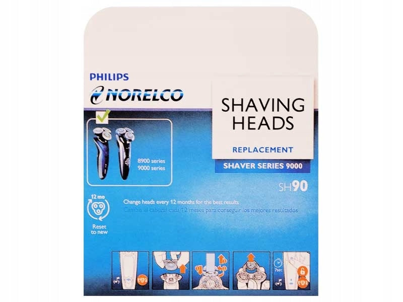 3 PIECES ORIGINAL PHILIPS SH90 SERIES 9000 8000 SHAVER BLADE HEADS Model 4894165429501