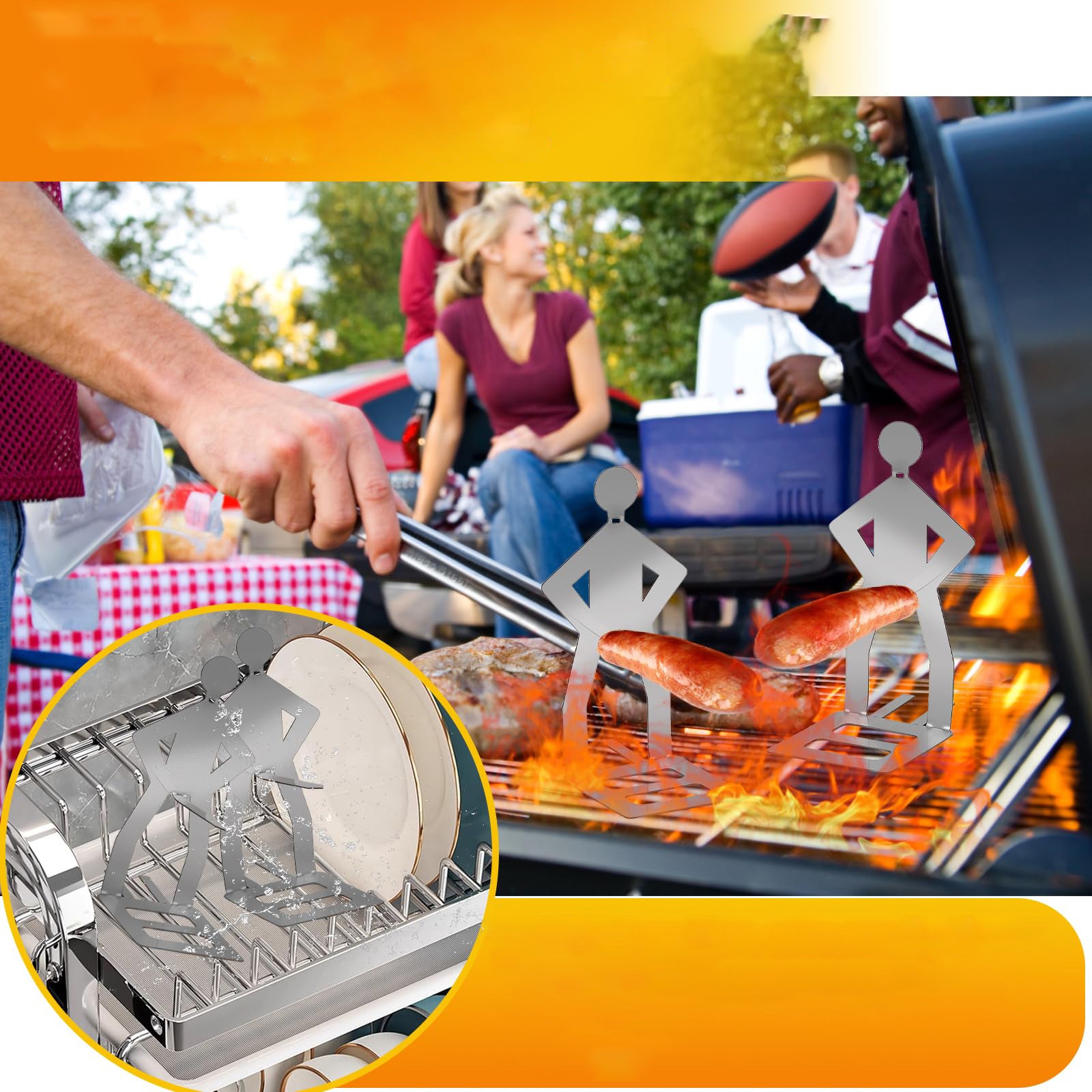 3 Pcs Fun BBQ Grill Stands Accessories Gift Portable Multicolor Kind other