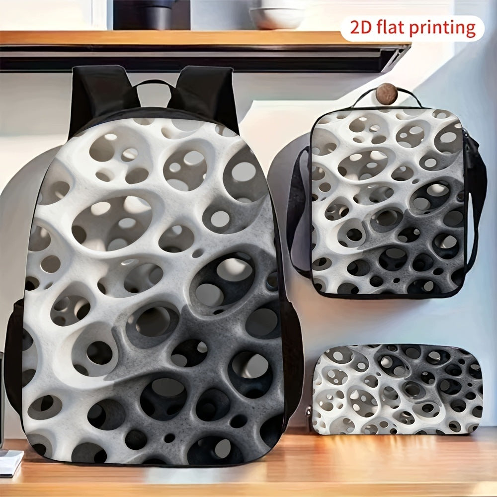 3-Piece Backpack Set with Perforated Design