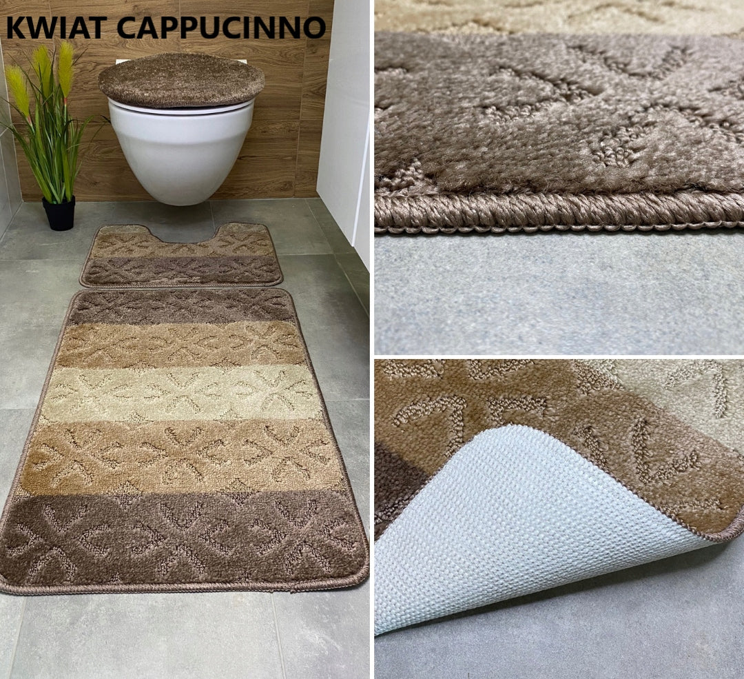 3-Piece Bathroom Rug Soft Rubberized Quick Drying Absorbent Mix Brand Sindbad
