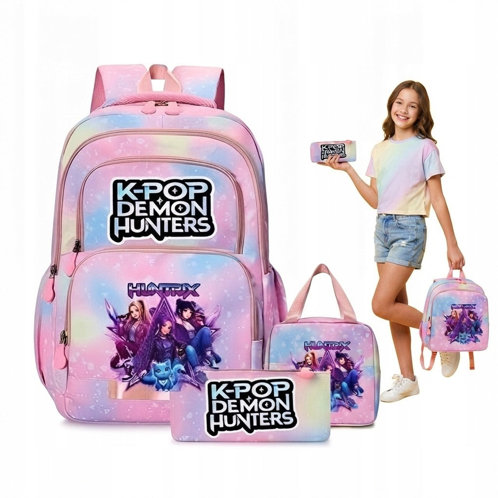 3 Piece K-Pop Demon Hunters School Backpack Set With Port Order