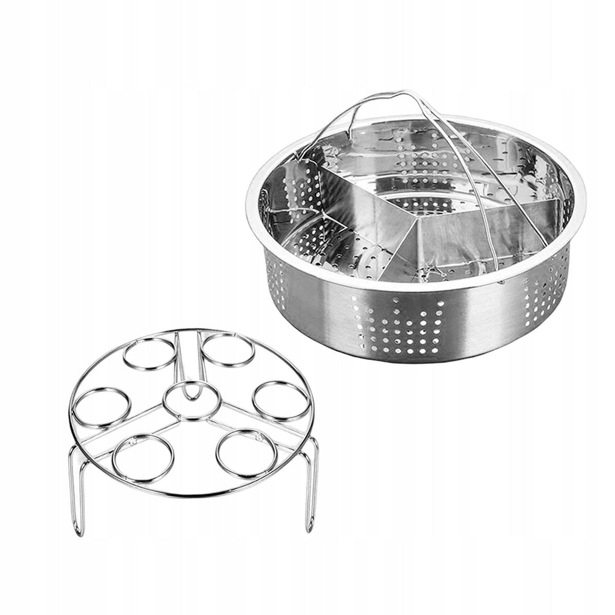 3 Pieces Steamer Basket Fast Steaming Grid Basket