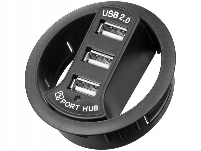 3-Port USB 2.0 Hi-Speed In-Desk Hub/Separator