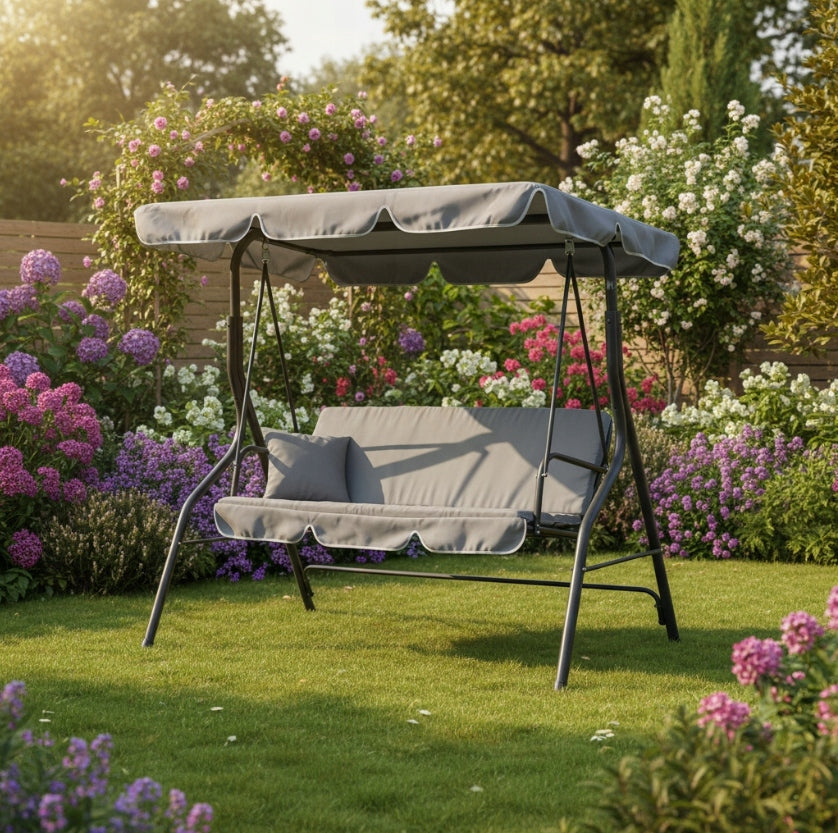 3 SEATER FREESTANDING GARDEN SWING LIGHT GREY Manufacturer code MAS-4003A