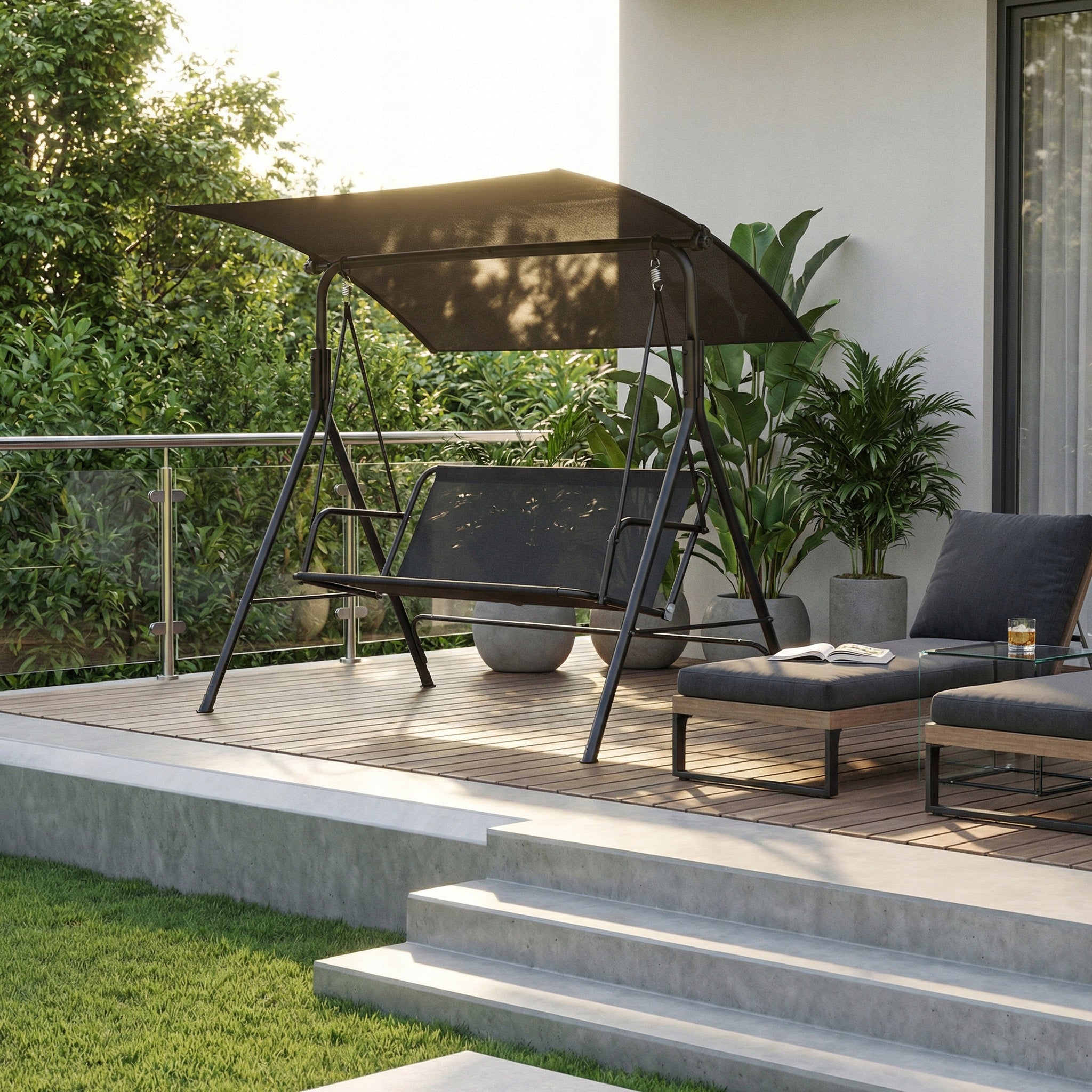 3 SEATER FREESTANDING METAL GARDEN SWING STRONG FOR BOKATO TERRACE Manufacturer Rino