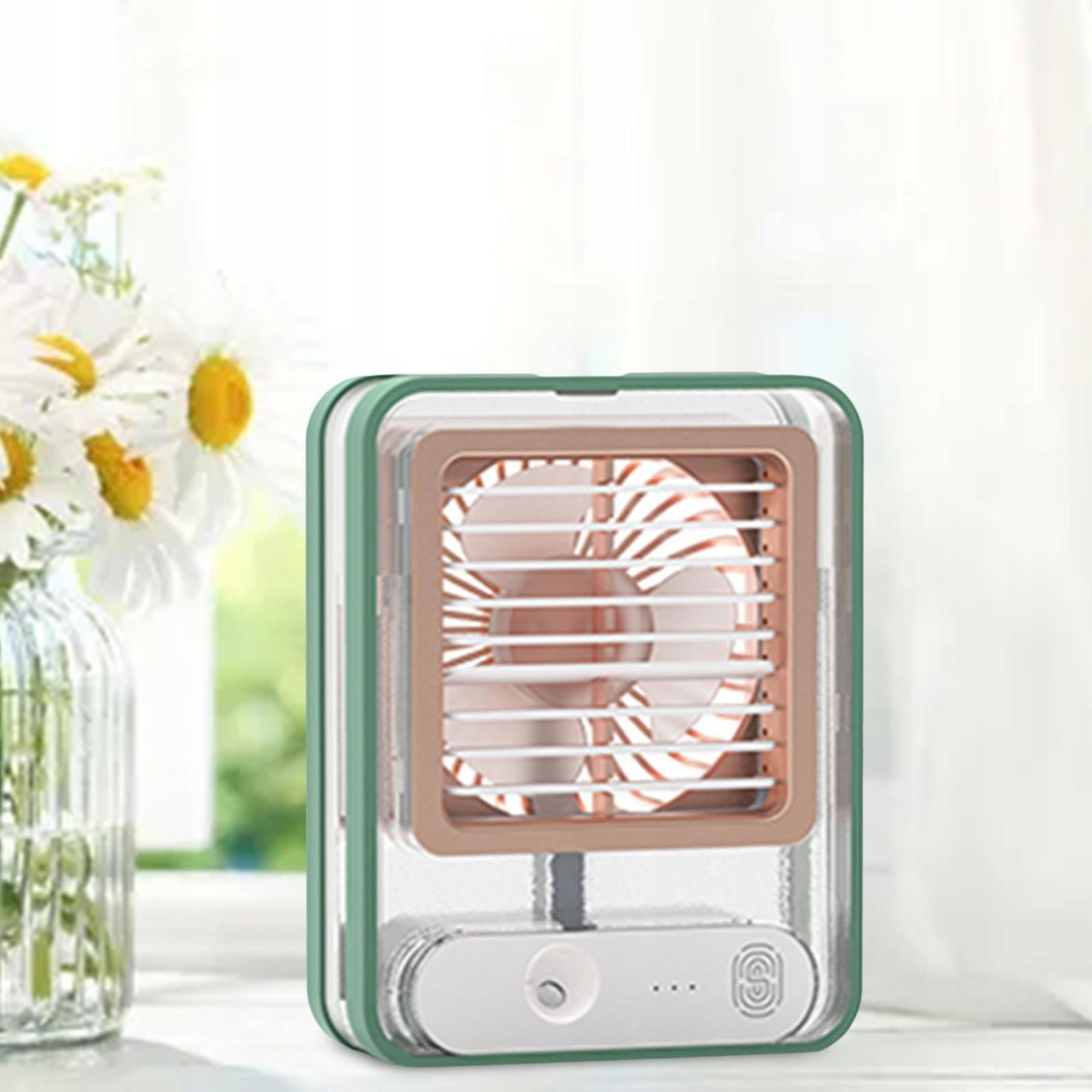 3 Speed Air Conditioner Fan W/ Night Light USB Rechargeable for Green Dominant color other