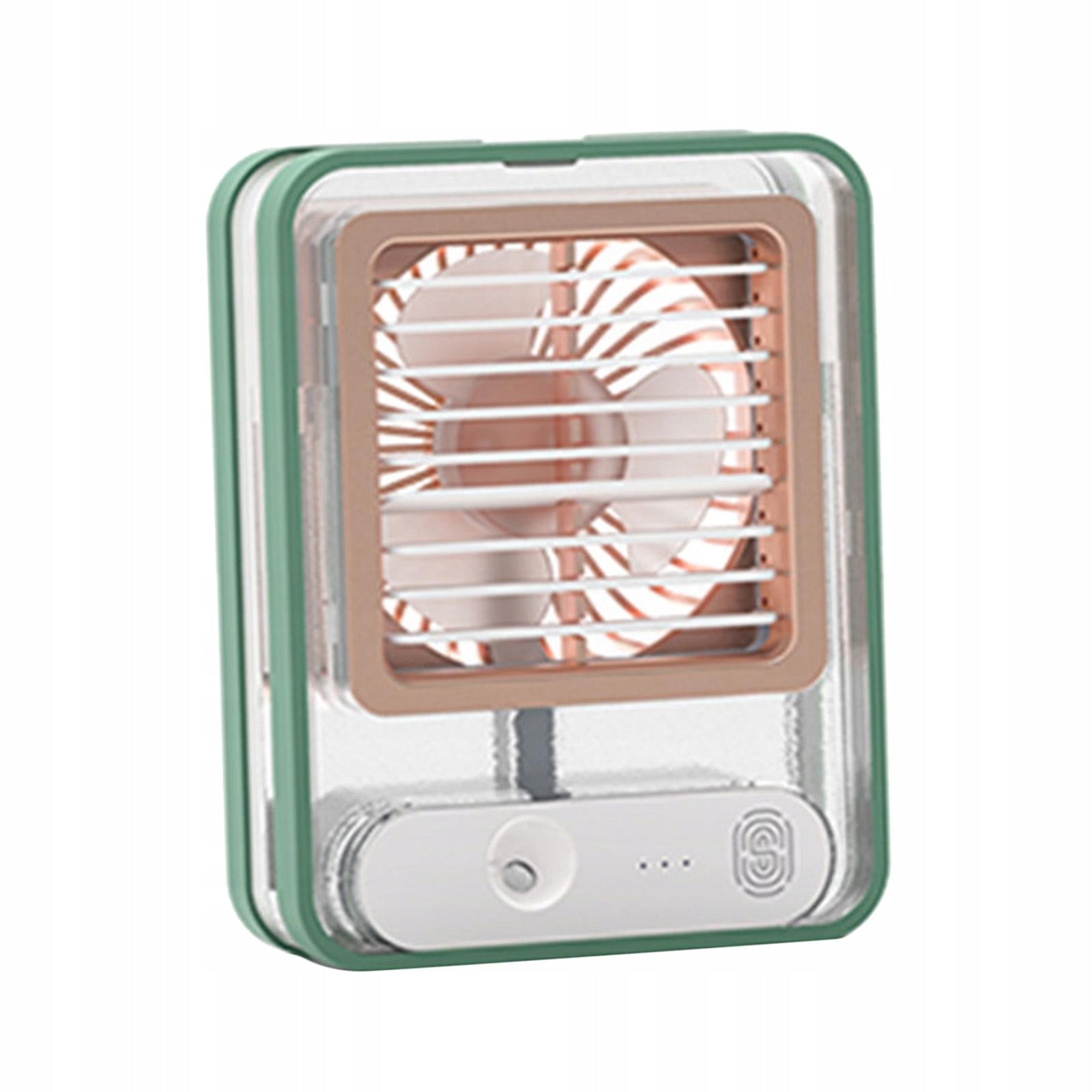 3 Speed Air Conditioner Fan W/ Night Light USB Rechargeable for Green