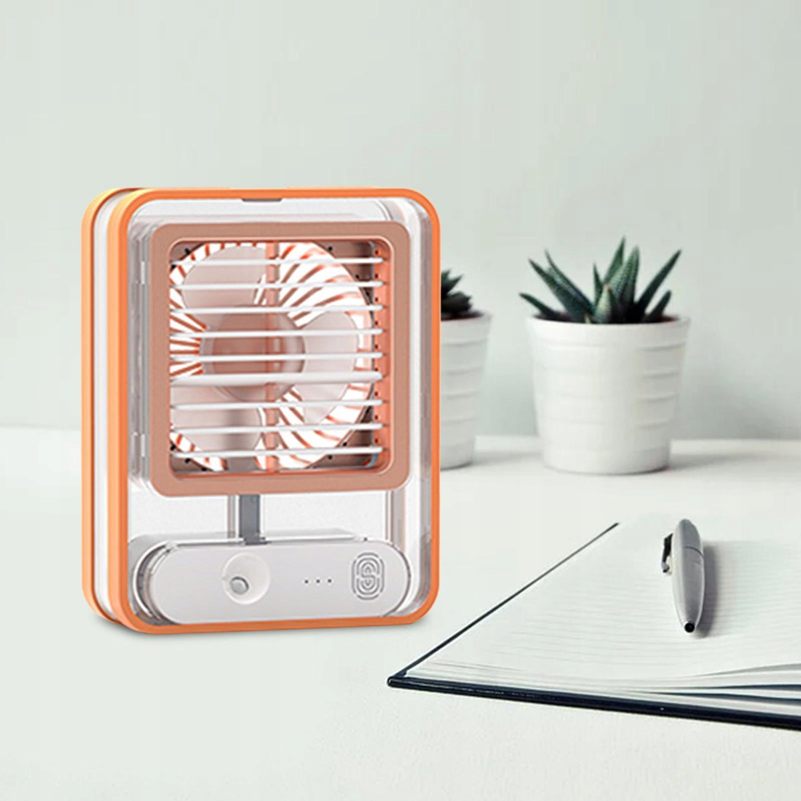 3 Speed Air Conditioner Fan W/ Night Light USB Rechargeable for Yellow Type air conditioner