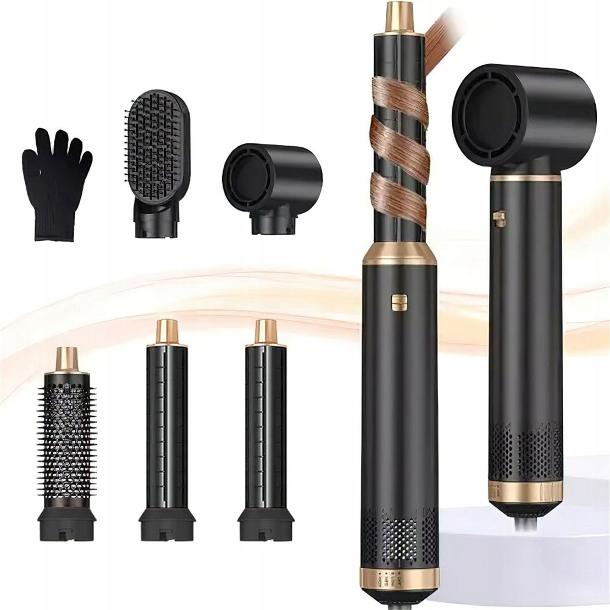 3 Temperature 5in1 Hair Dryer with Ions and 5 Interchangeable Tips Brand Bedee