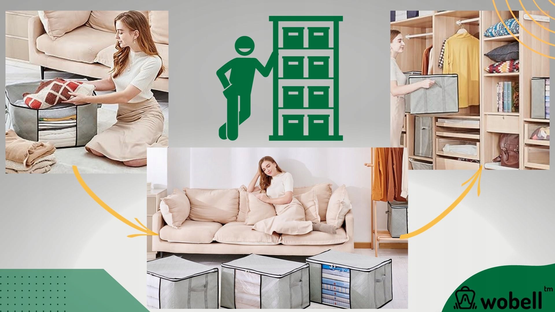 3 Wardrobe Organizers Water Resistant Clear Panel for Clothes Quilt Blanket Number of pieces 3 pcs