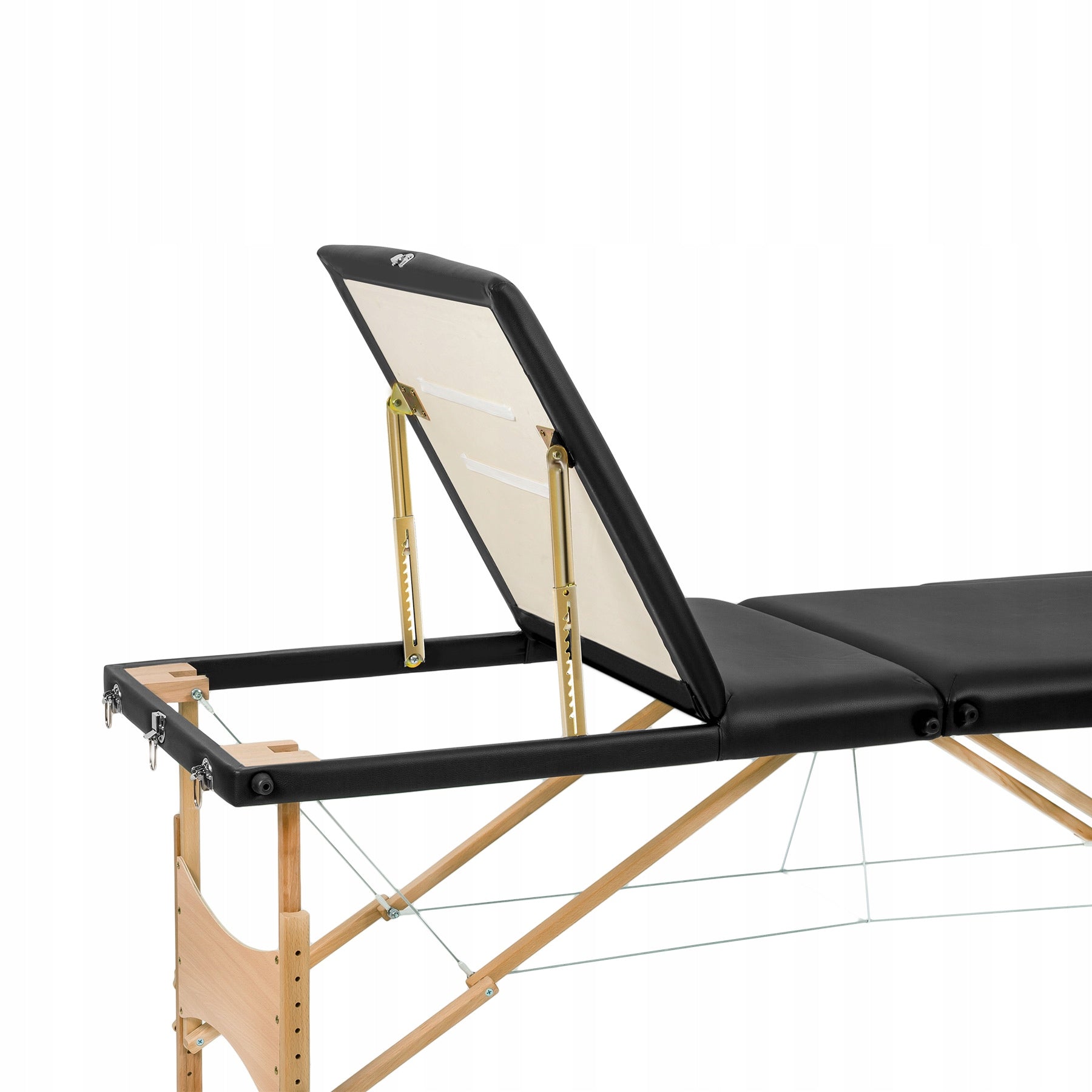 3-Zone Massage Table with Wooden Frame and Rollers Brand TecTake