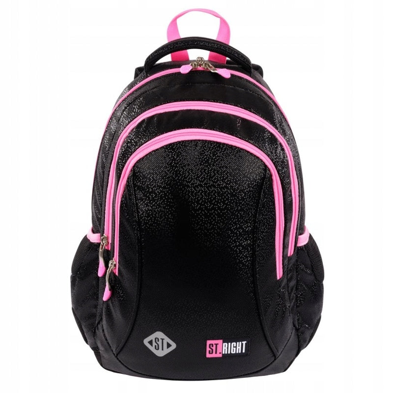 3-chamber school backpack St.Right BLACK GLITTER 20 L Brand St.Right