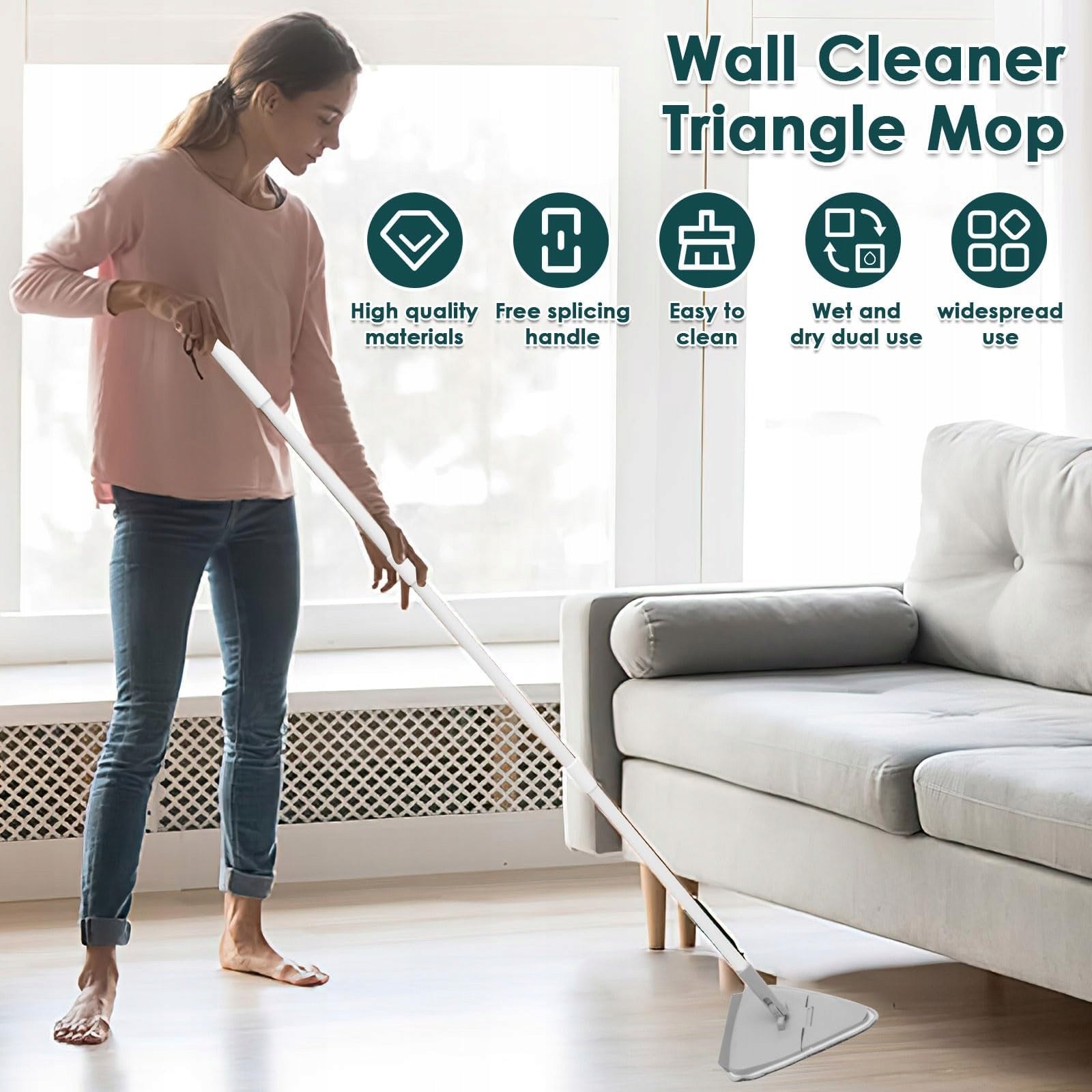 3-in-1 cleaning mop, 130 cm handle, effective cleaning Packaging status original