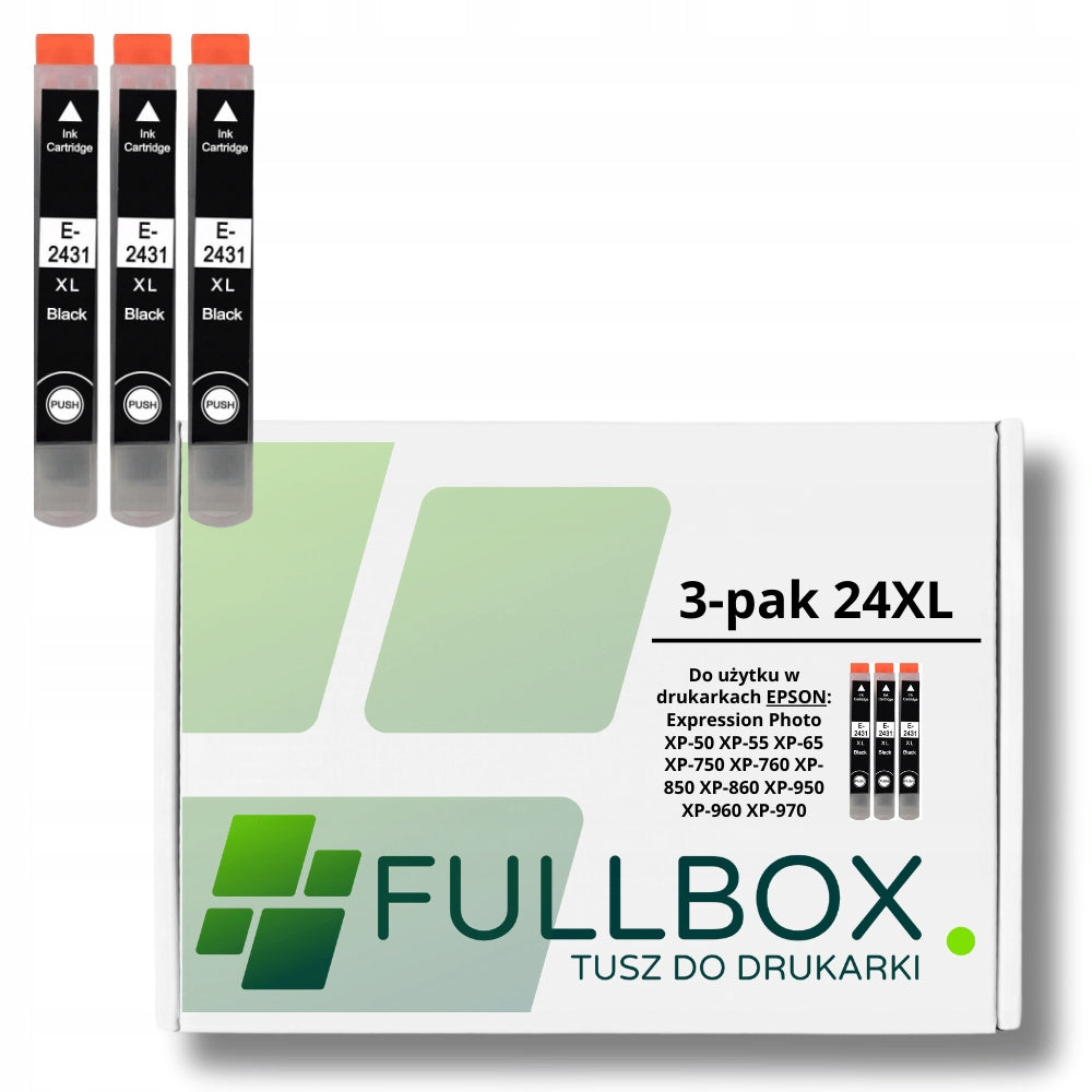 3-pack ink cartridge for EPSON 24XL T2431 Expression Photo XP-970 XP-960 XP-850 XP-860