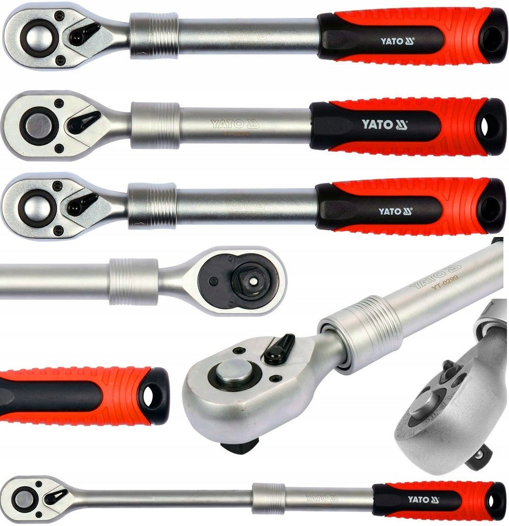 3 pcs TELESCOPIC RATTLES 1/2+1/4+3/8 STRAIGHT RATCHET YATO YT-A00106