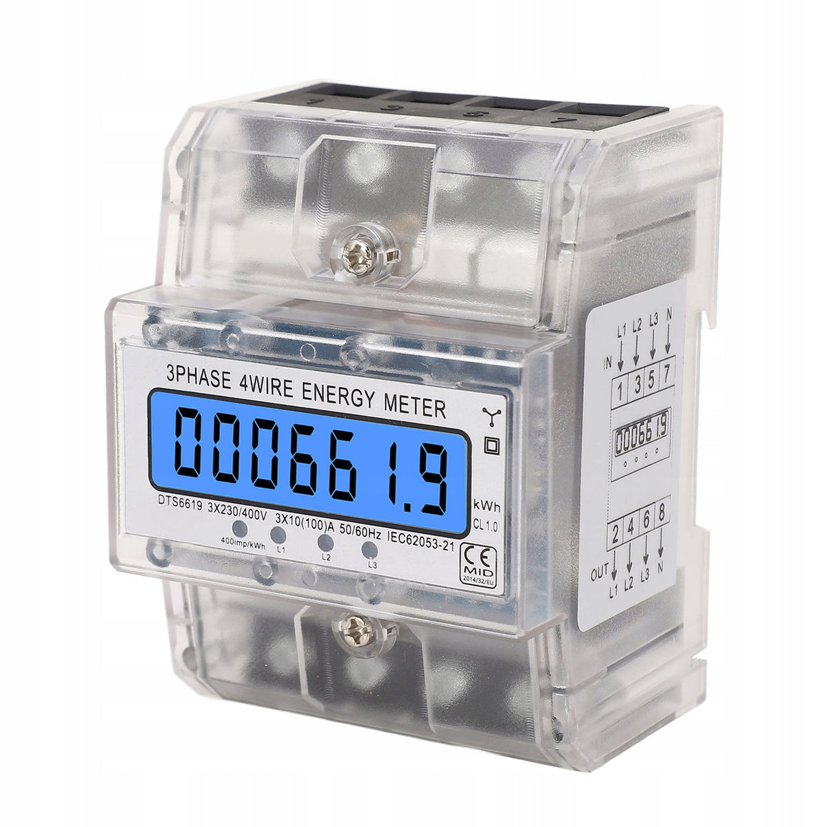 3-phase 4-wire energy meter