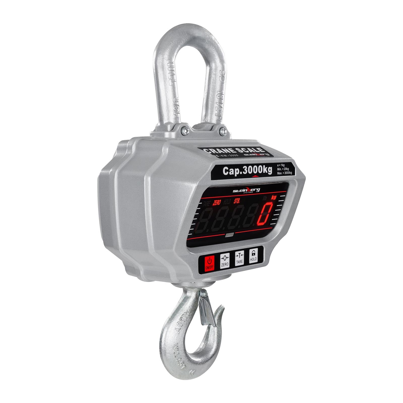 3 t remote controlled industrial LED hook scale with remote control. Brand Steinberg Systems
