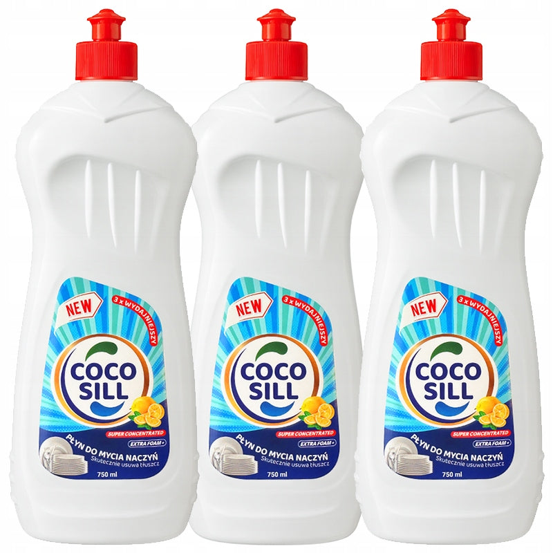 3 x CocoSill Dishwashing Liquid - 750 ml thick efficient SuperConcentrated+