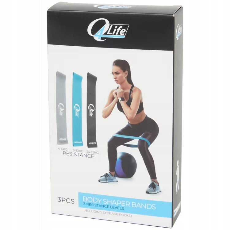3 x EXERCISE RESISTANCE TAPE 4-15KG RESISTANCE RUBBER BANDS