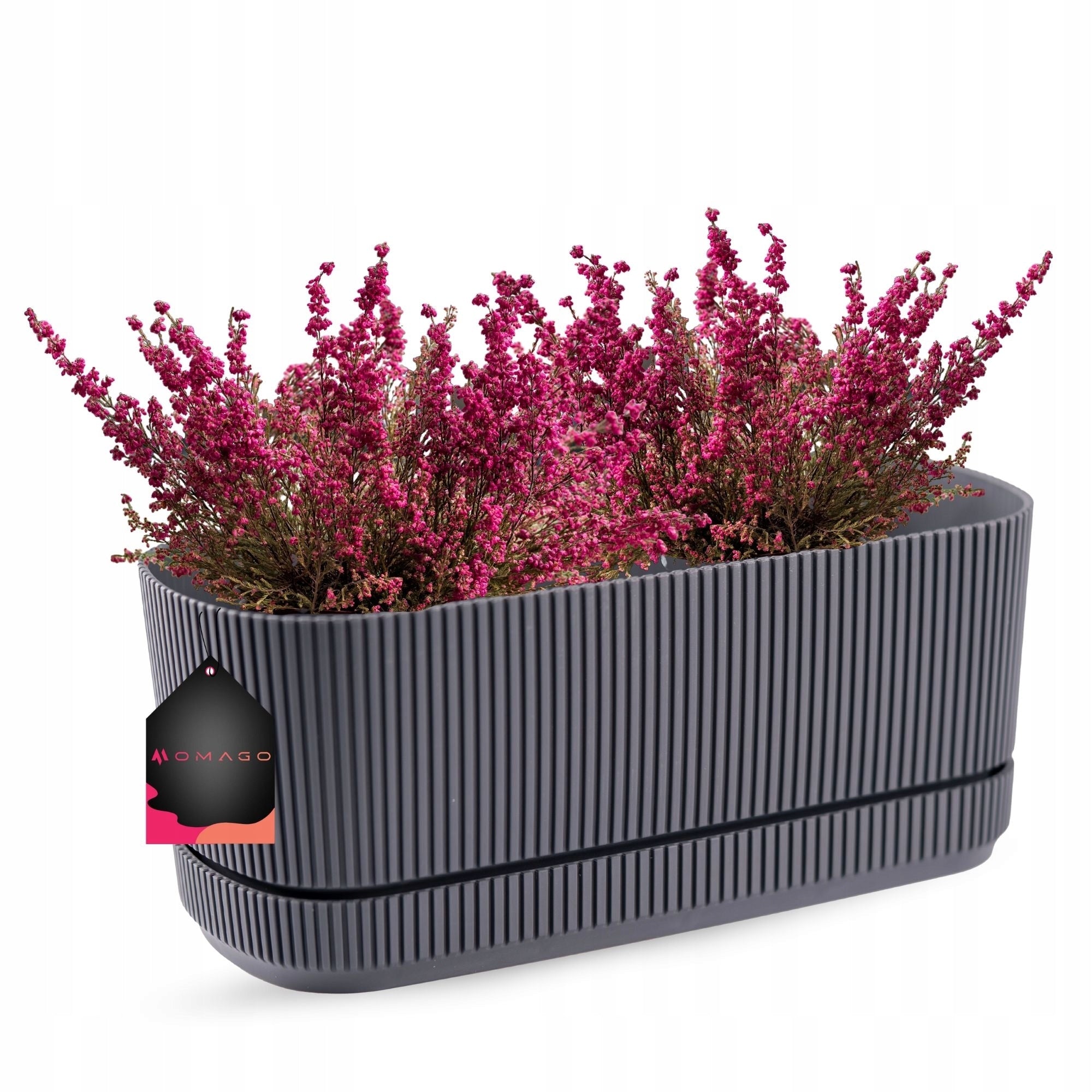 3 x FLOWER POT WITH BALCONY STAND FOR BALCONY WINDOW SILL ANTHRACITE Length 29 cm