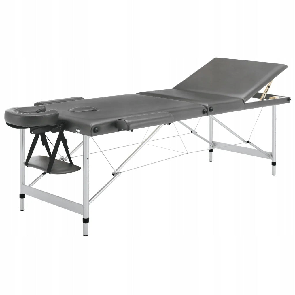 3-zone folding massage table, aluminium frame, anthracite, 186x6 Brand no brand