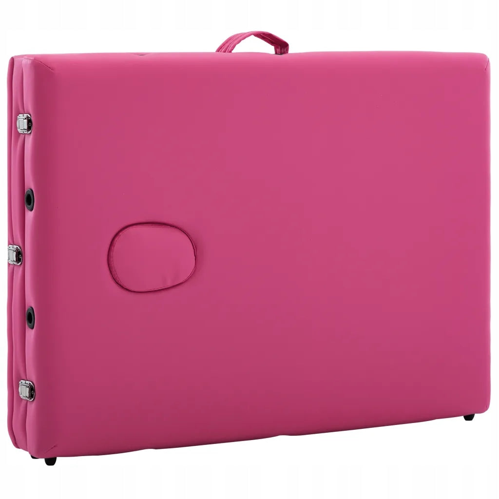 3-zone folding massage table, pink 191x70cm Weight 18.85 kg