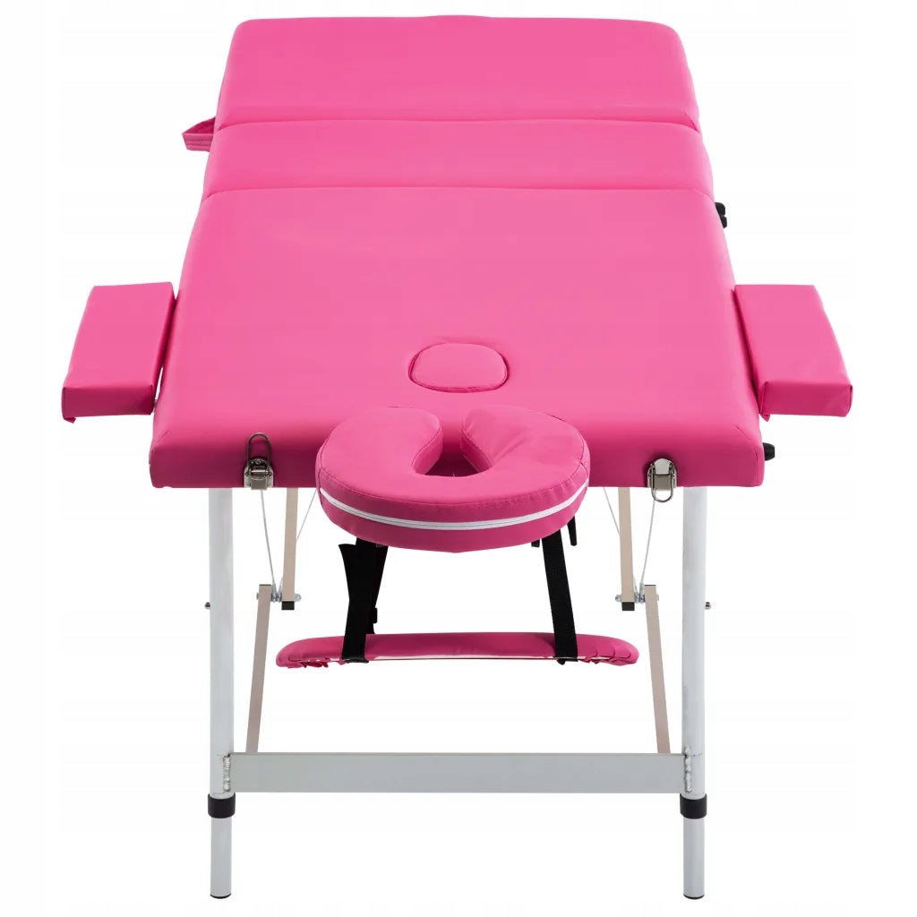 3-zone massage table, pink, aluminium, foldable, 191x70cm Manufacturer code 5907224747900
